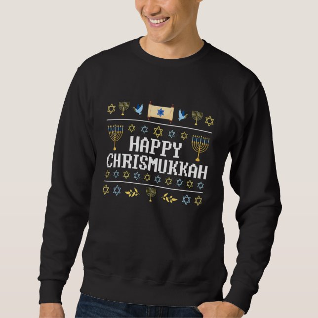 Sweatshirt Happy Chrismukkah Jewish Christmas Hanukkah Holida (Devant)