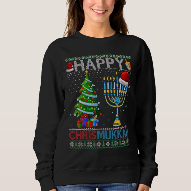 Sweatshirt Happy Chrismukkah Jewish Christmas Hanukkah Holida (Devant)