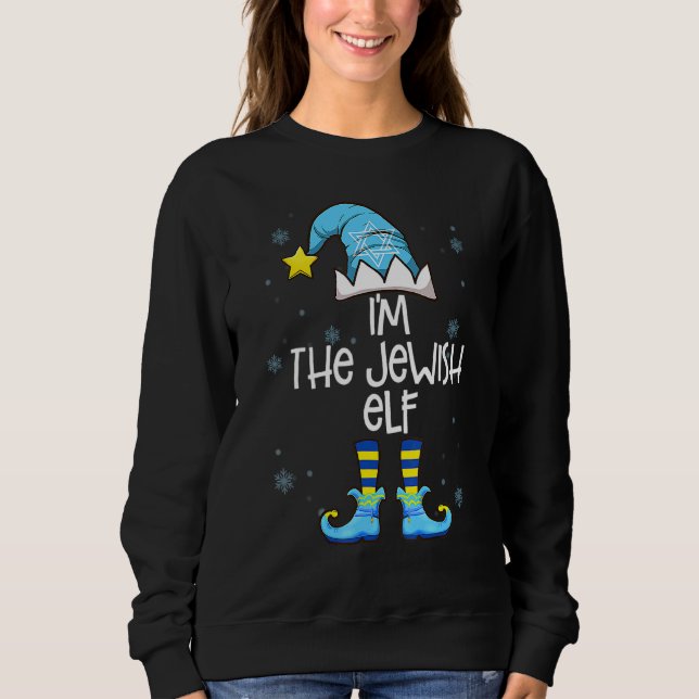 Sweatshirt Happy Christmukkah Jewish I'm The Jewish Elf Chris (Devant)