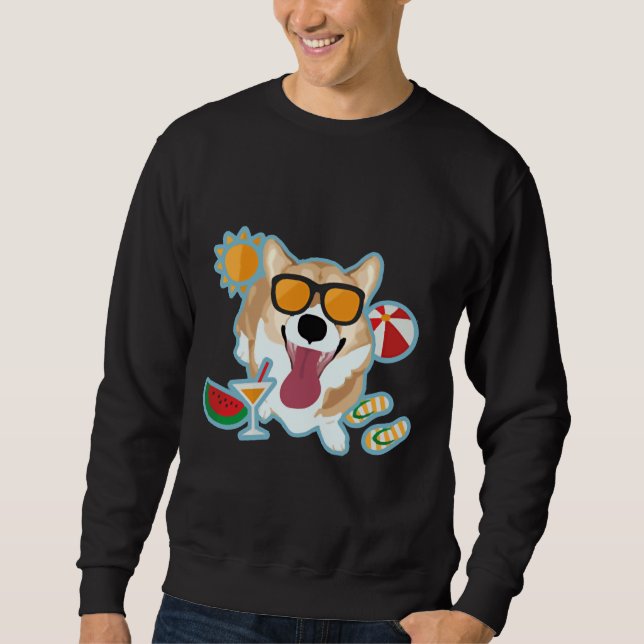 Sweatshirt Happy Corgi été (Devant)