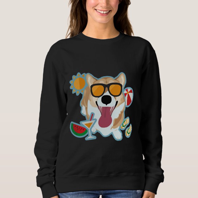 Sweatshirt Happy Corgi été (Devant)