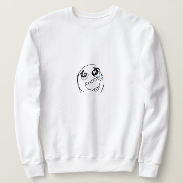 Sweatshirt Happy Derp Meme (Design devant)