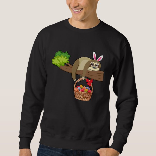 Sweatshirt Happy Easter Egg Hunt With Sloth (Devant)