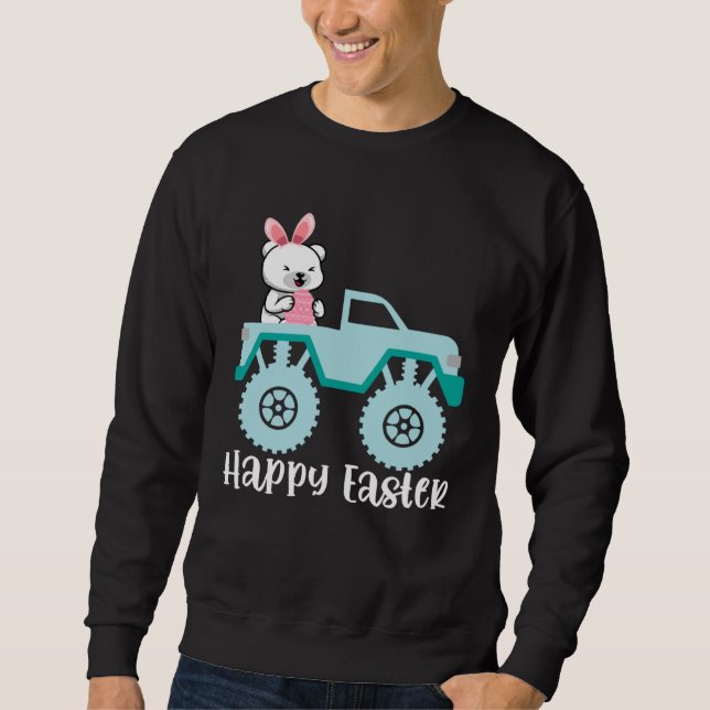 Sweatshirt Happy Easter Polar Bear Riding Monster Truck Toddl (Devant)
