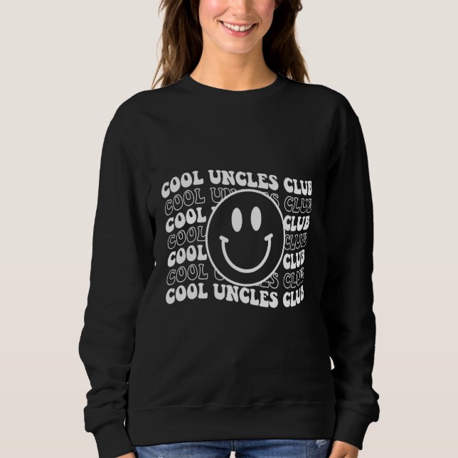 Sweatshirt Happy Face Retro Cool Uncles Club Couple Matching  (Devant)