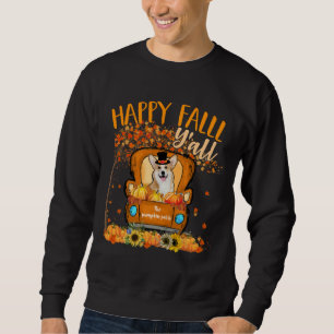 Sweatshirt Happy Fall Y X Tous les Chiens Corgi sur Citrouill