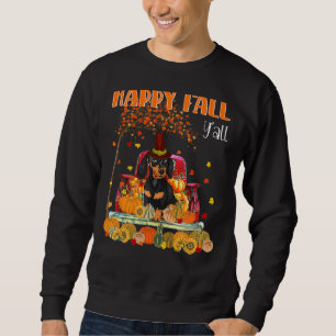Sweatshirt Happy Fall Y'all Dachshund Dog on Truck Pumkin Fa