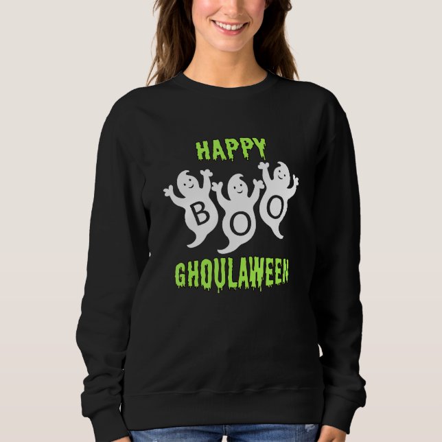 Sweatshirt Happy Ghoulaween Halloween Cute Ghosts Trio With B (Devant)