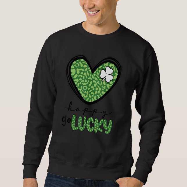 Sweatshirt Happy Go Lucky St Patrick's Day Retro St Patty Sha (Devant)