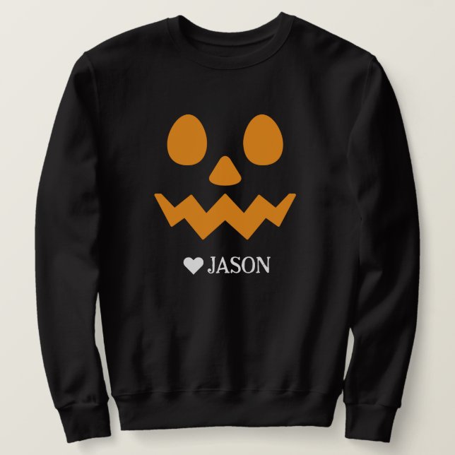 Sweatshirt Happy Halloween boo éffrayant citrouille Face (Design devant)