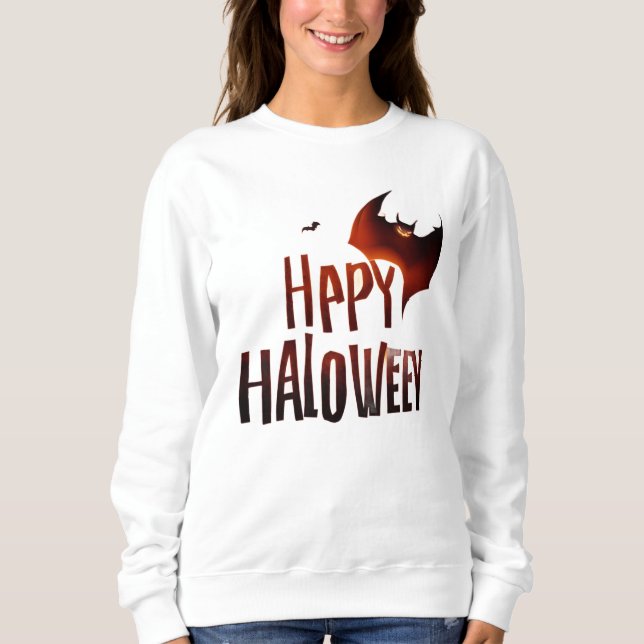 Sweatshirt Happy Halloween Conception de chauve-souris - Éffr (Devant)