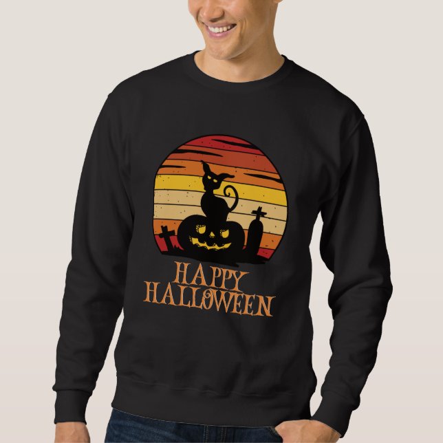 Sweatshirt Happy Halloween drôle caractère Déplaisant (Devant)