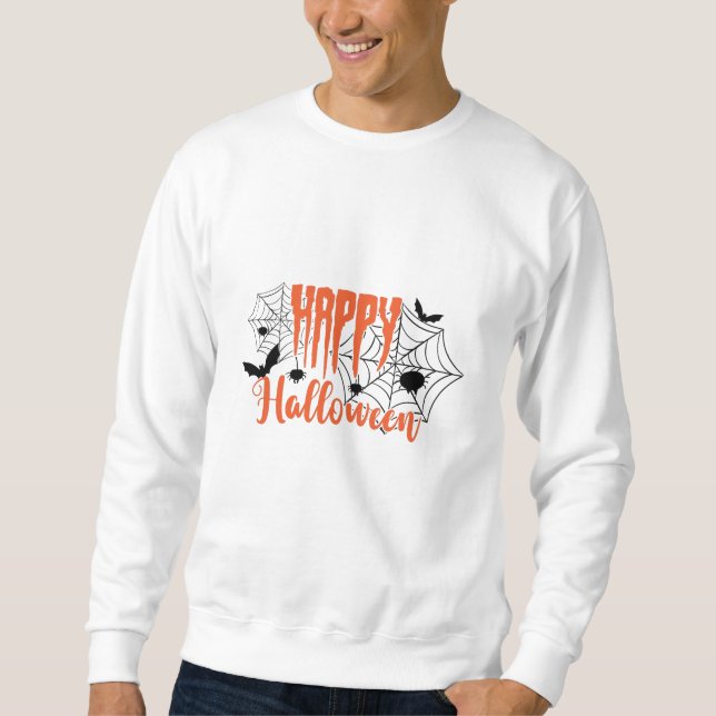 Sweatshirt Happy Halloween Éffrayant Spiderwebs (Devant)