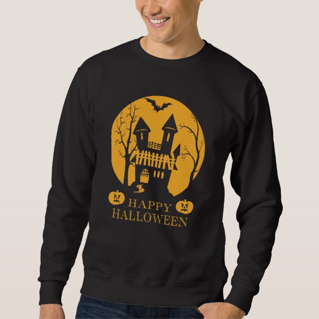 Sweatshirt Happy Halloween Haunted House (Devant)