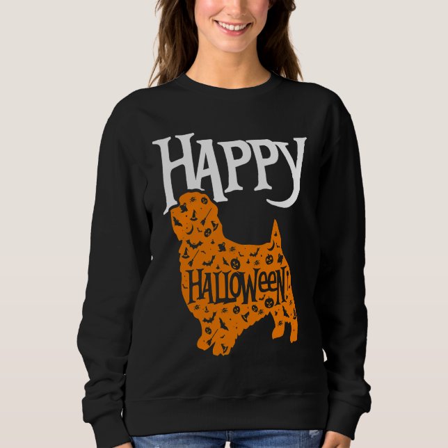 Sweatshirt Happy Halloween Norfolk Terrier (Devant)