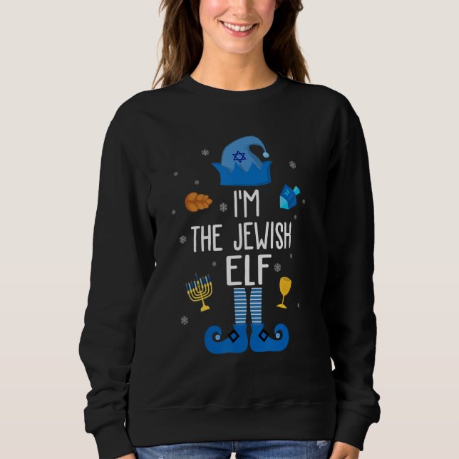 Sweatshirt Happy Hanukkah Jewish Elf Family Group Christmas P (Devant)
