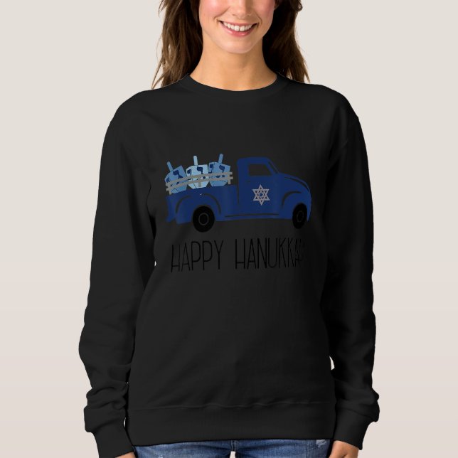 Sweatshirt Happy Hanukkah Truck Family Chanukah for Jewish Ki (Devant)