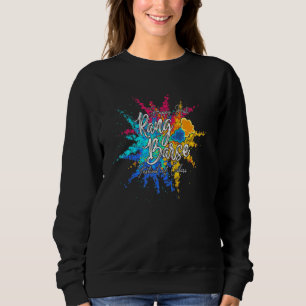 Sweatshirt Happy Holi Rang Barse Spring Festival Inde Hindu