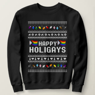Sweatshirt Happy Holigays Progress Fierté Doux moche