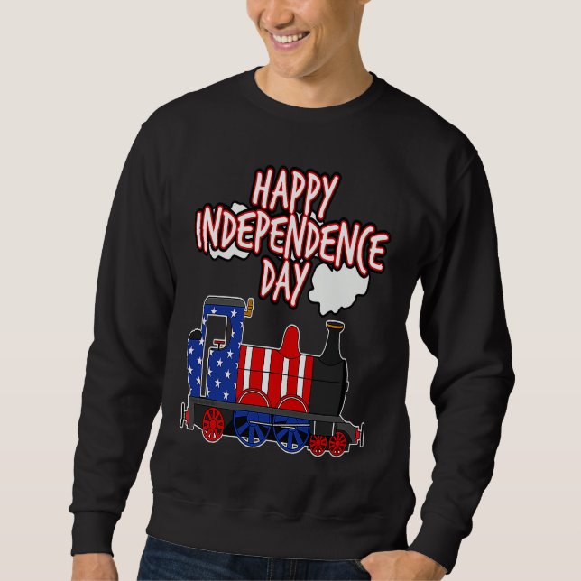 Sweatshirt Happy Independence Day Train American Flag USA 4th (Devant)
