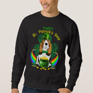 Sweatshirt Happy Jour de la Saint Patrick Basset Hound Leprec