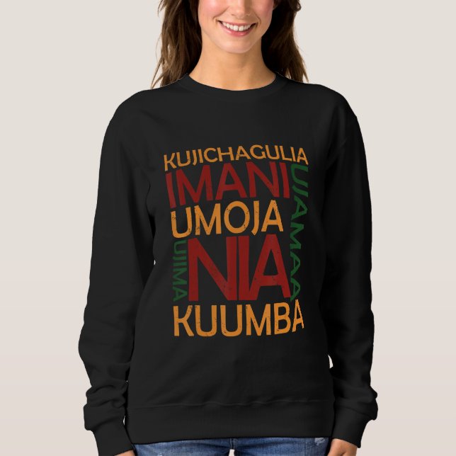 Sweatshirt Happy Kwanzaa Seven Principles Of Kwanzaa African  (Devant)