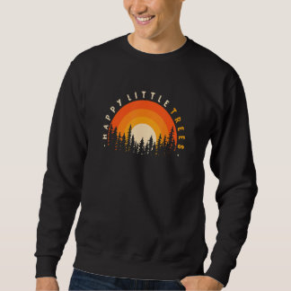 Sweatshirt Happy Little Tree Forest Landscape Vintage Sunset 