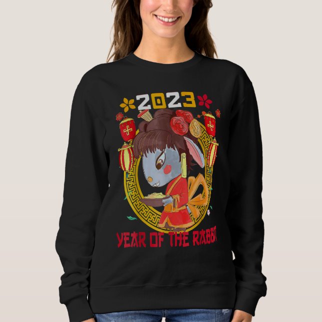 Sweatshirt Happy Lunar New Year 2023 Cute Chinese Rabbit Deco (Devant)