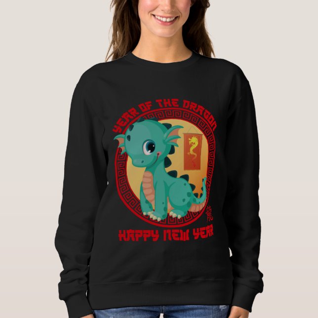 Sweatshirt Happy Lunar New Year 2024 Cute Chinese Dragon Deco (Devant)