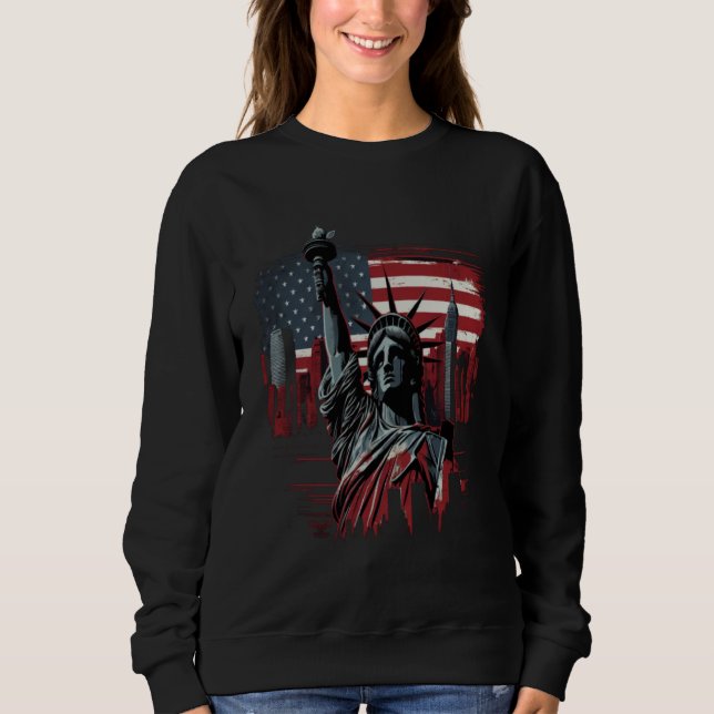 Sweatshirt Happy Memorial Day New York NY City Skyline USA Am (Devant)