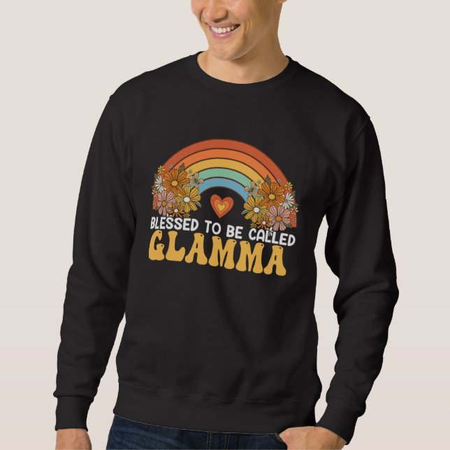 Sweatshirt Happy Mothers Day Blessed To Be Called Glamma Rain (Devant)