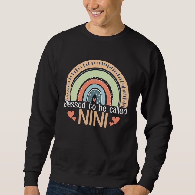 Sweatshirt Happy Mothers Day Women Blessed To Be Called Nini  (Devant)