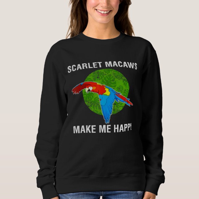 Sweatshirt Happy Parrot Scarlet Macaw (Devant)