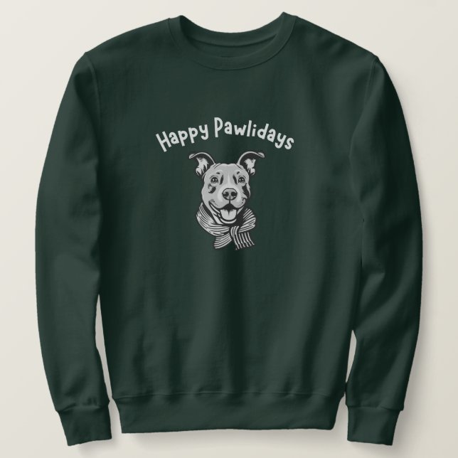 Sweatshirt Happy Pawlidays (Happy Pup with Perky Ears) (Design devant)