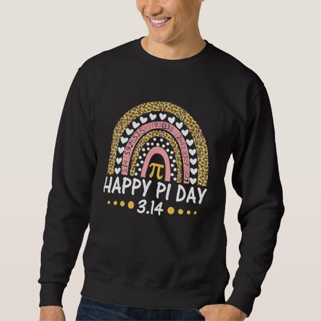 Sweatshirt Happy Pi Day Leopard Rainbow Math Teacher Boys Gir (Devant)
