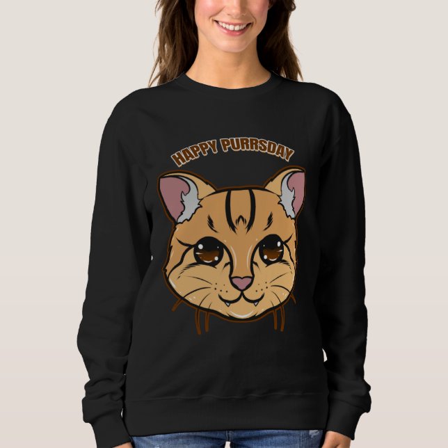 Sweatshirt Happy Purrsday Cat On Purrsday (Devant)