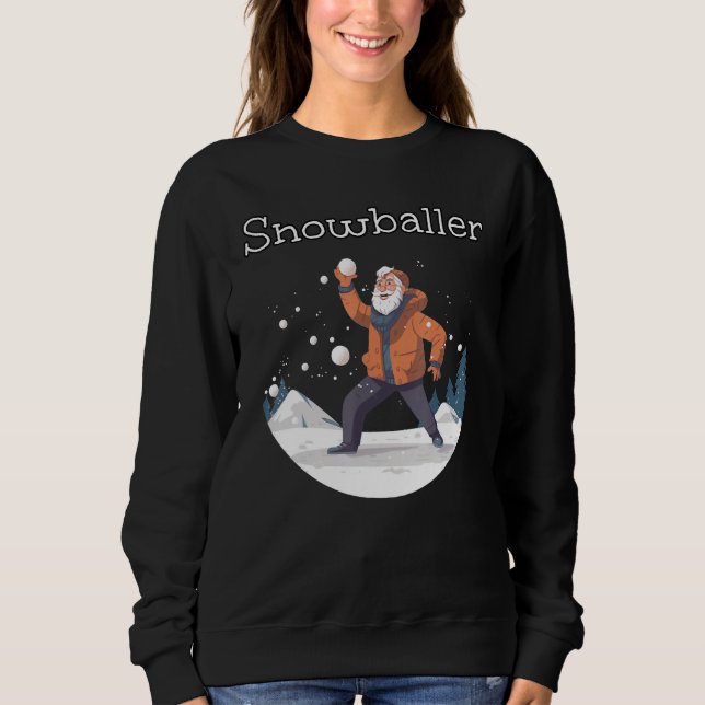 Sweatshirt Happy Snowball Fighter Grandpa pour la saison hive (Devant)