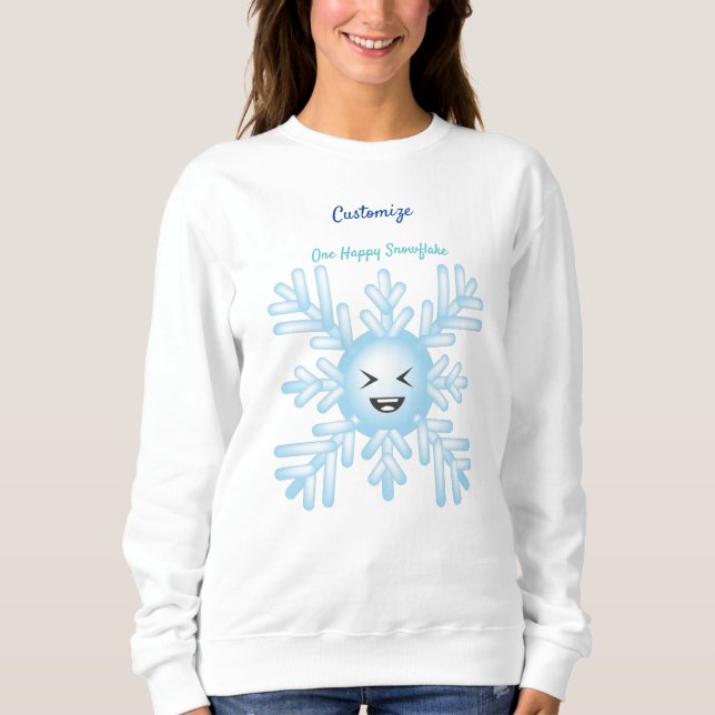 Sweatshirt Happy Snowflake Emoticon Thunder_Cove (Devant)