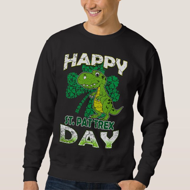 Sweatshirt Happy St Pat Rex St Patrick's Day Cute Dinosaur Ki (Devant)