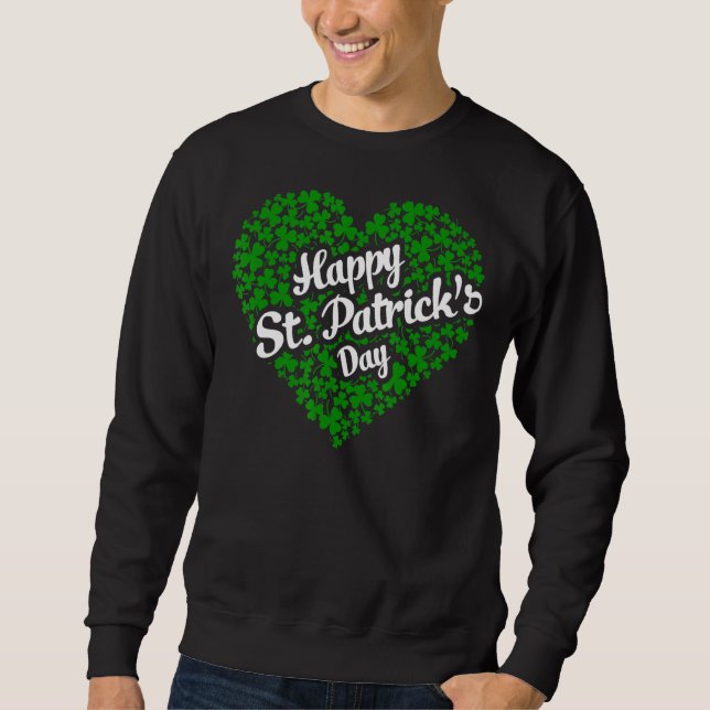 Sweatshirt Happy St Patrick S Day Irlandais Clover Shamrock L (Devant)
