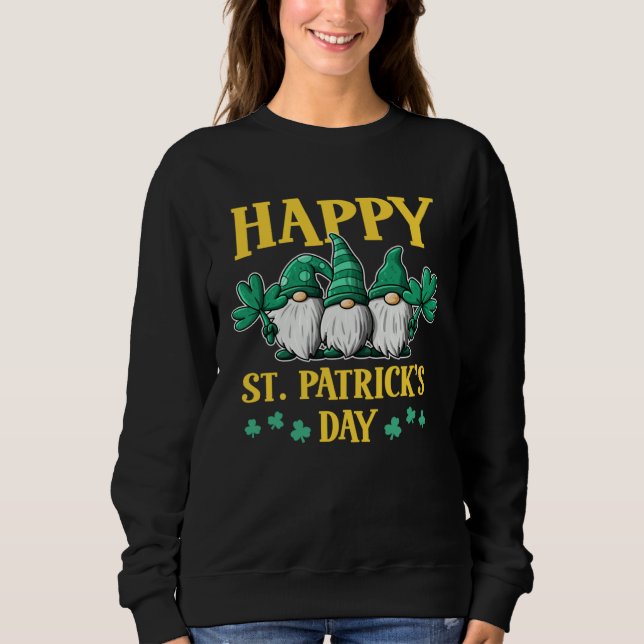 Sweatshirt Happy St Patrick s Day Three Gnomes Truck St Patri (Devant)