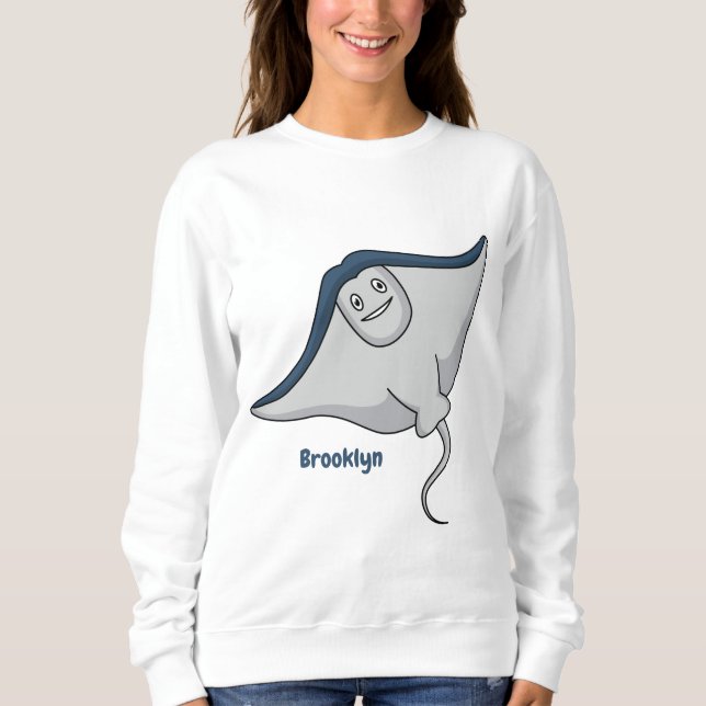 Sweatshirt Happy stingray fish cartoon illustration (Devant)