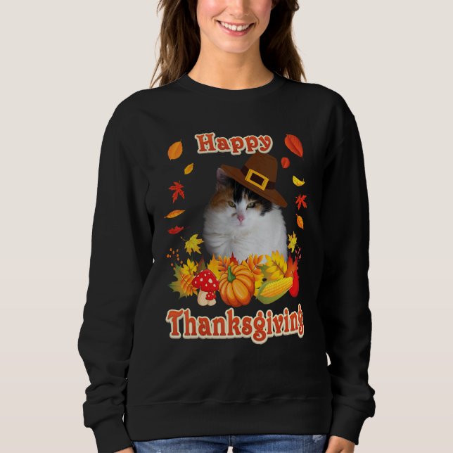 Sweatshirt Happy Thanksgiving Japanese Bobtail Cat I'm Thankf (Devant)