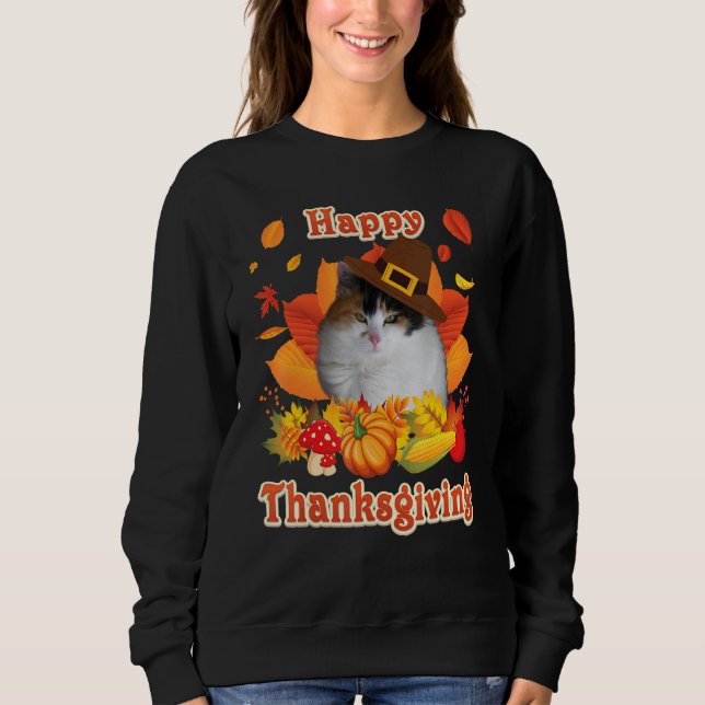 Sweatshirt Happy Thanksgiving Japanese Bobtail Cat I'm Thankf (Devant)
