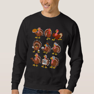 Sweatshirt Happy Thanksgiving Turkey Day Girls Boys