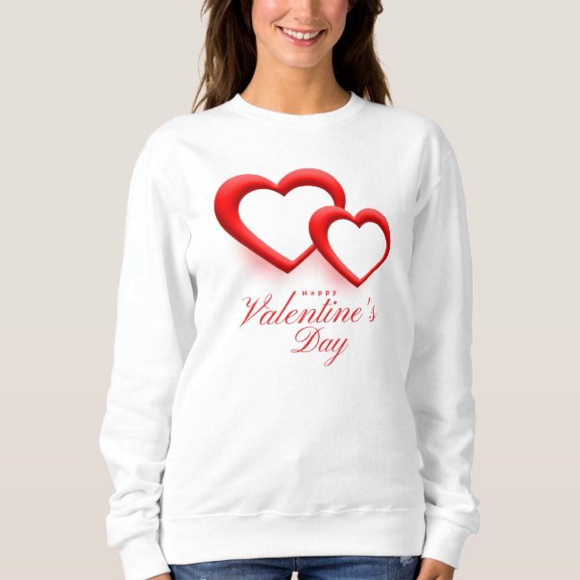 Sweatshirt Happy Valentine’s Day Heart Love Design-23540 (Devant)