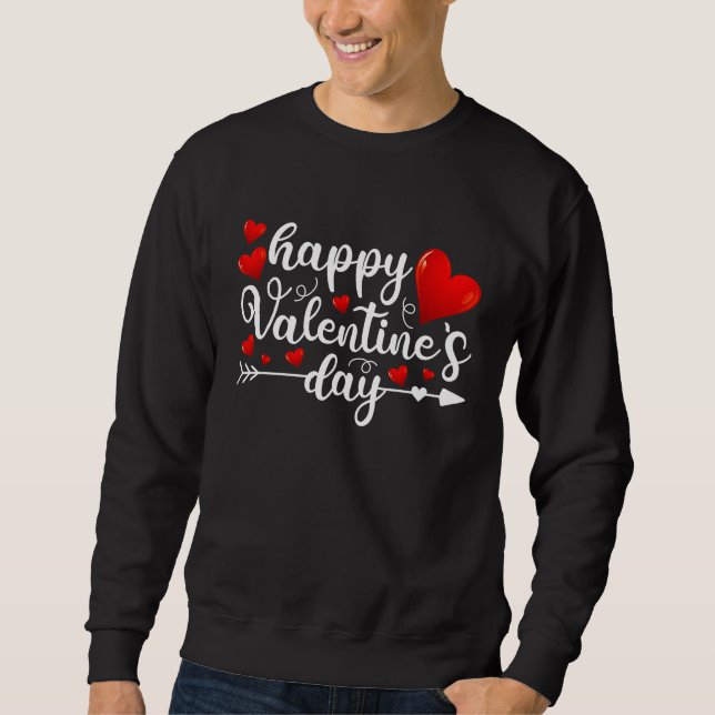 Sweatshirt Happy Valentines Day Valentine Heart Shape  For He (Devant)
