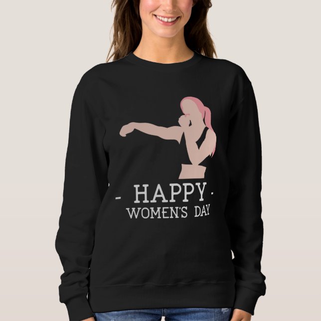 Sweatshirt Happy Women s Day 2023 Boxing Embrace Equity Fit S (Devant)