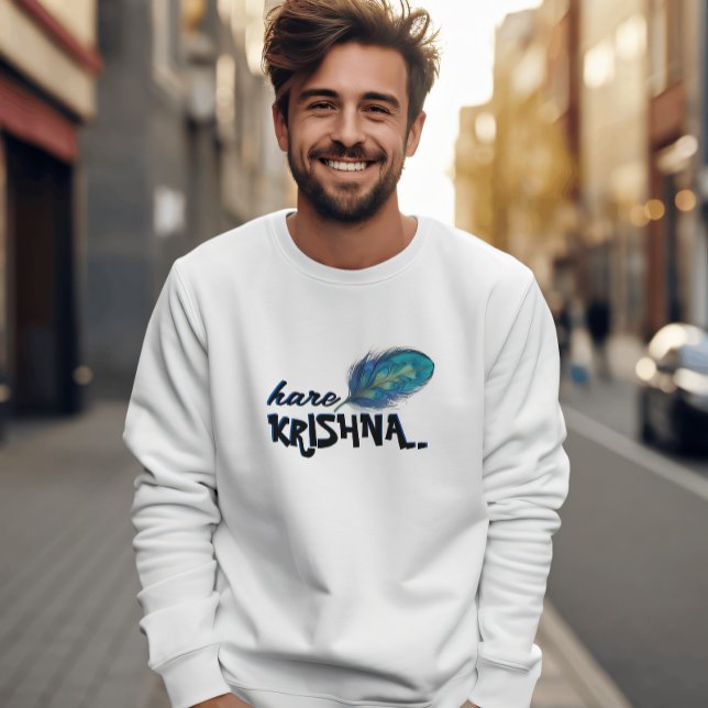 Sweatshirt "Hare Krishna" Peacock Feather Hindu (Créateur téléchargé)