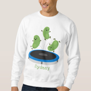 Sweatshirt Haricots verts mignons sur dessin animé trampoline